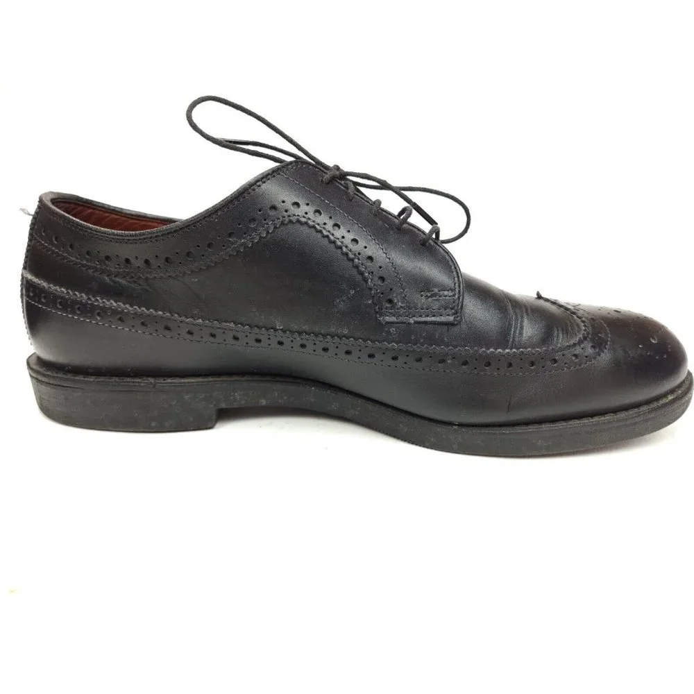 Allen Edmonds Black Brogue Wing Tip Size 10 D Vibram Soles